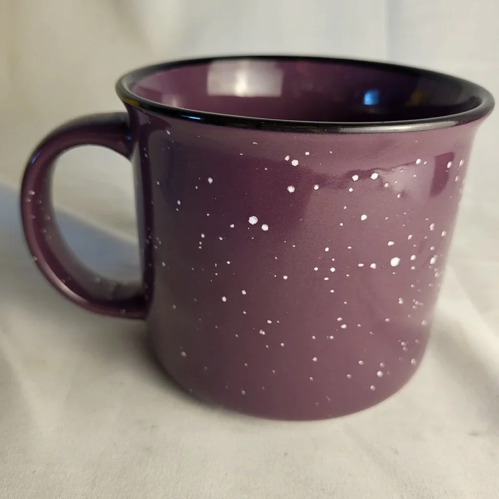 Cornell 16oz Ceramic Purple Speckled Coffee Mug